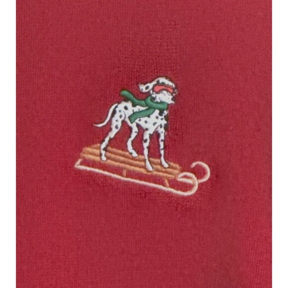 Bonobos Men's Red Sweater Dalmation on a Sled Merino Wool Size XL NWT - Picture 3 of 6